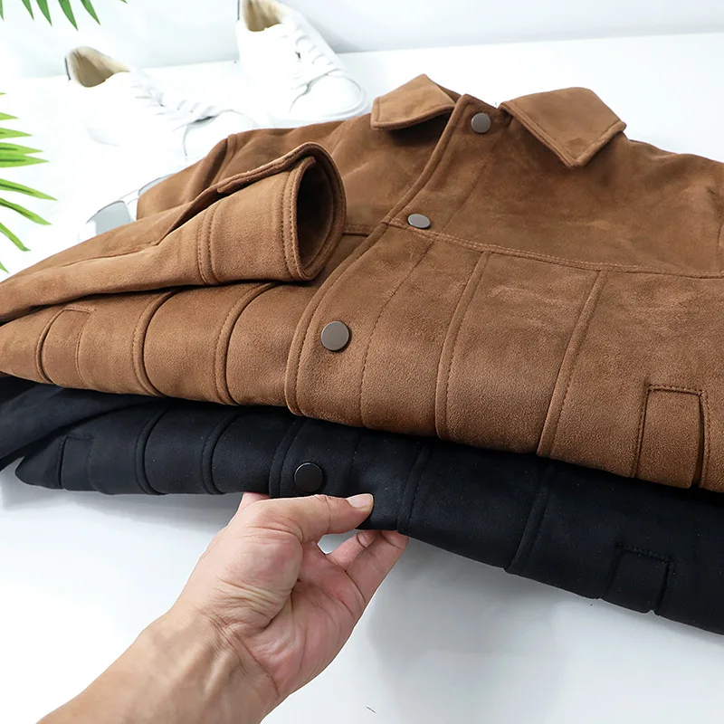 24 Year Autumn and Winter New Suede Fashionable Lapel Jacket