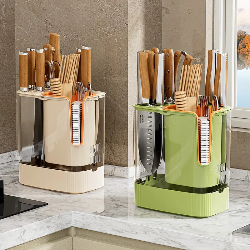 2024 Maxcook Plastic Knife Holder Hot Sale Kitchen Chef Knives Storage Holder Kitchen Rack block Multifunction