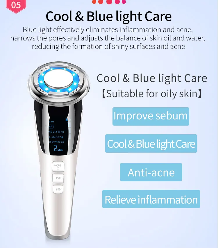 Dropshipping OEM Beauty Private Label Rf Photon Lifting Device Care Face Massager Beauty Device USB beauty products for women