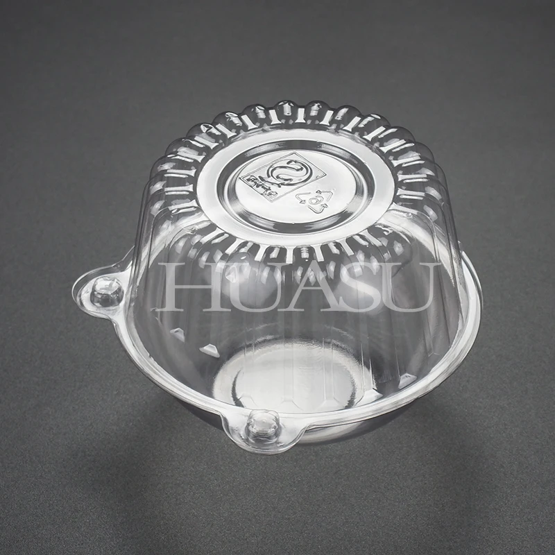 Fruit Clamshell Packaging Container Fruit Vegetable Salad Packaging Box with Lid Transparent R-pet Plastic Food PET Cake Accept