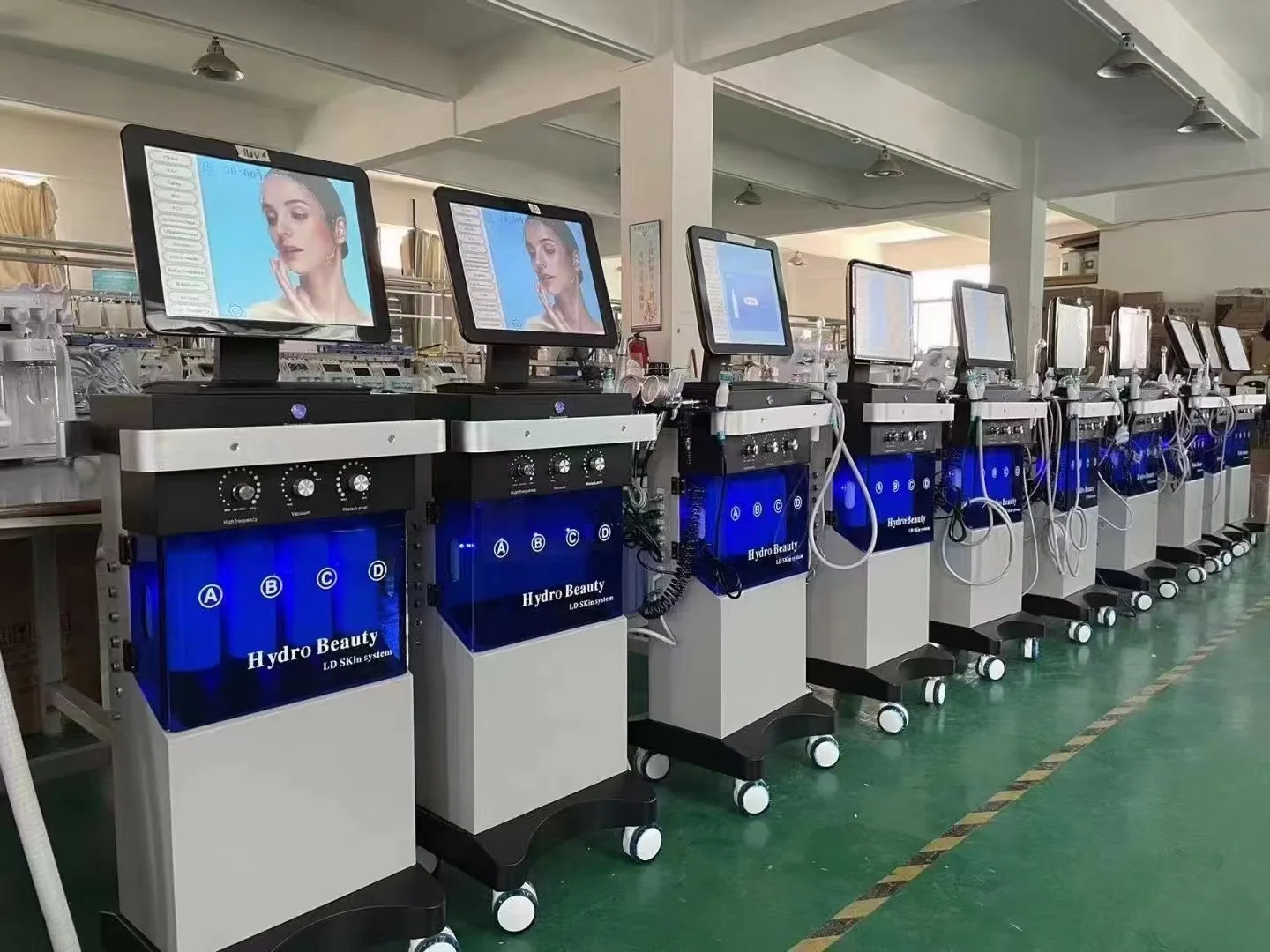 360 rotating screen model 14 in 1 galvanic facial machine diamond dermabrasion device skin scrubber facial steaming machine