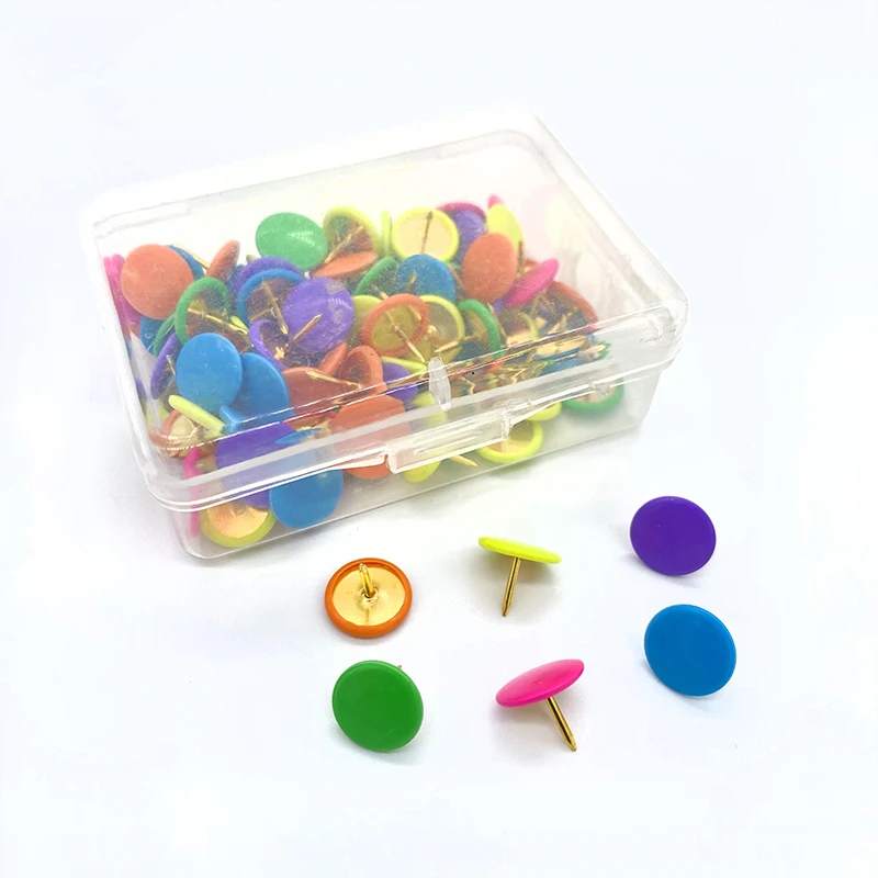 Цветные заколки для больших пальцев с пластиковым покрытием декоративные офиса культуры и образования в наличии