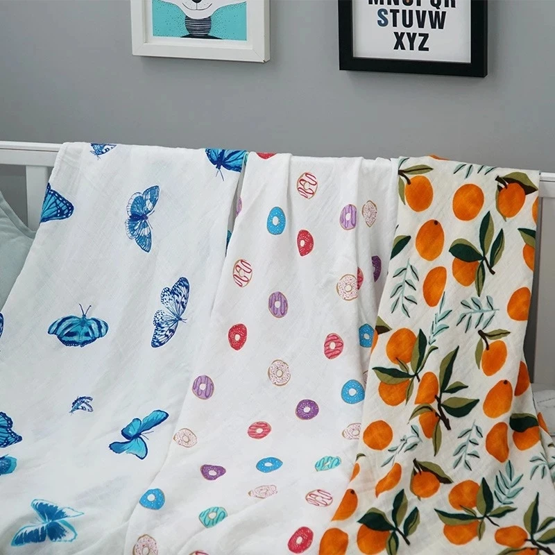 Zogift 2019 custom printing pattern Cotton muslin swaddle blanket baby muslin blankets,baby muslin,baby blanket
