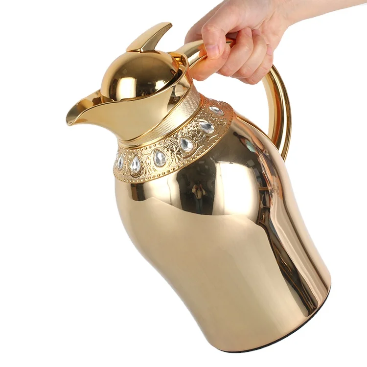 2024 New Arrival May Flower  Luxury Arabic tea pot set  Vacuum Flask glass refill