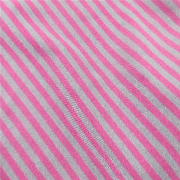 Soft hand feel organic Bamboo jersey yarn dyed knit fabric 95%Bamboo 5%Spandex 210 GSM for clothes
