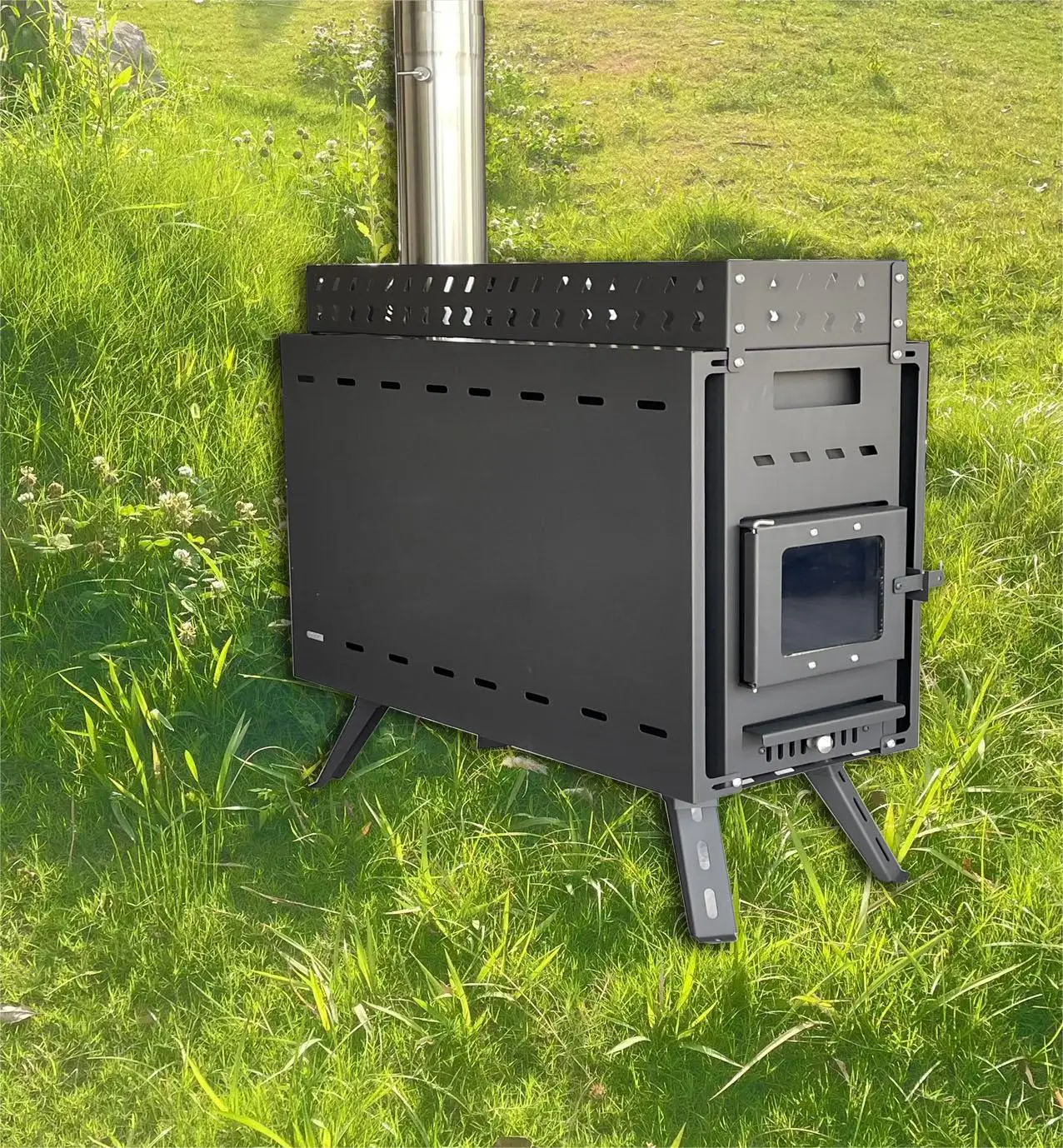 Factory direct sale sauna stove wood burning sauna tent stove with chimney pipe