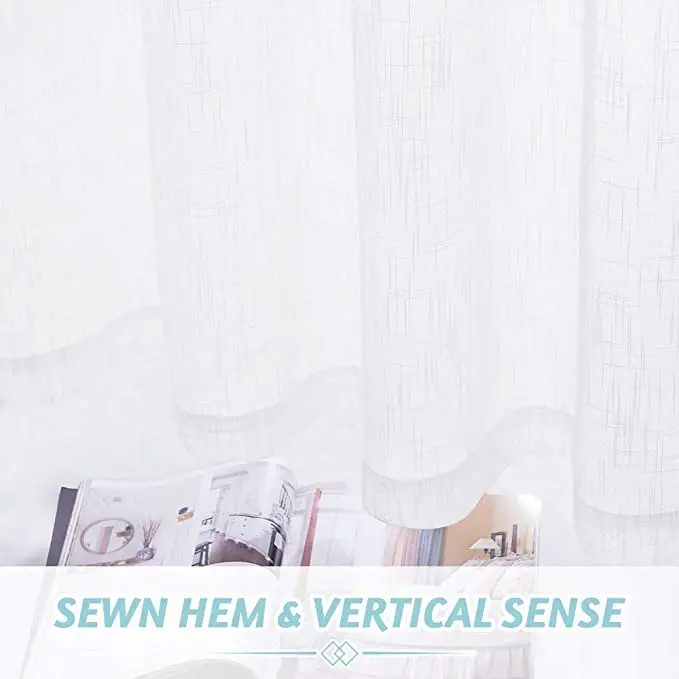 
Amazon translucent linen tulle curtains, hot selling sliding glass doors and windows decorative curtains for living room/ 