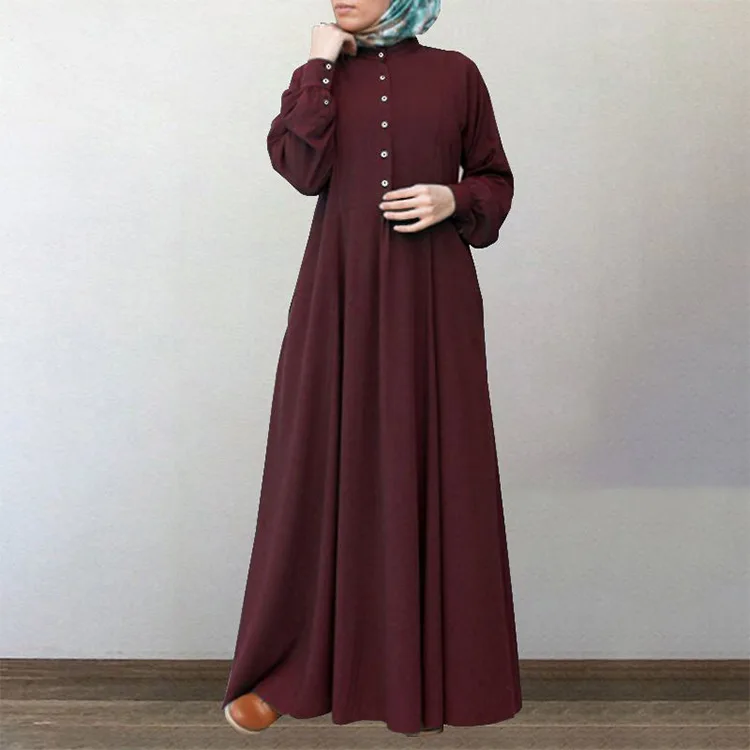 plus size long dresses solid color muslim shirt islamic clothing women muslim dresses abaya for women ethnic clothing