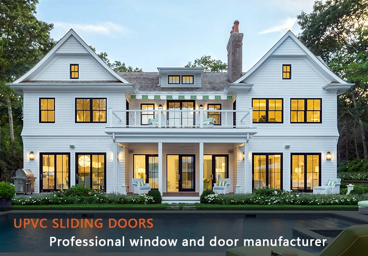 ALPES Modern Design Double Glazed PVC Window Waterproof Outdoor UPVC Sliding Vinyl Windows with Nylon Netting Finished Surface