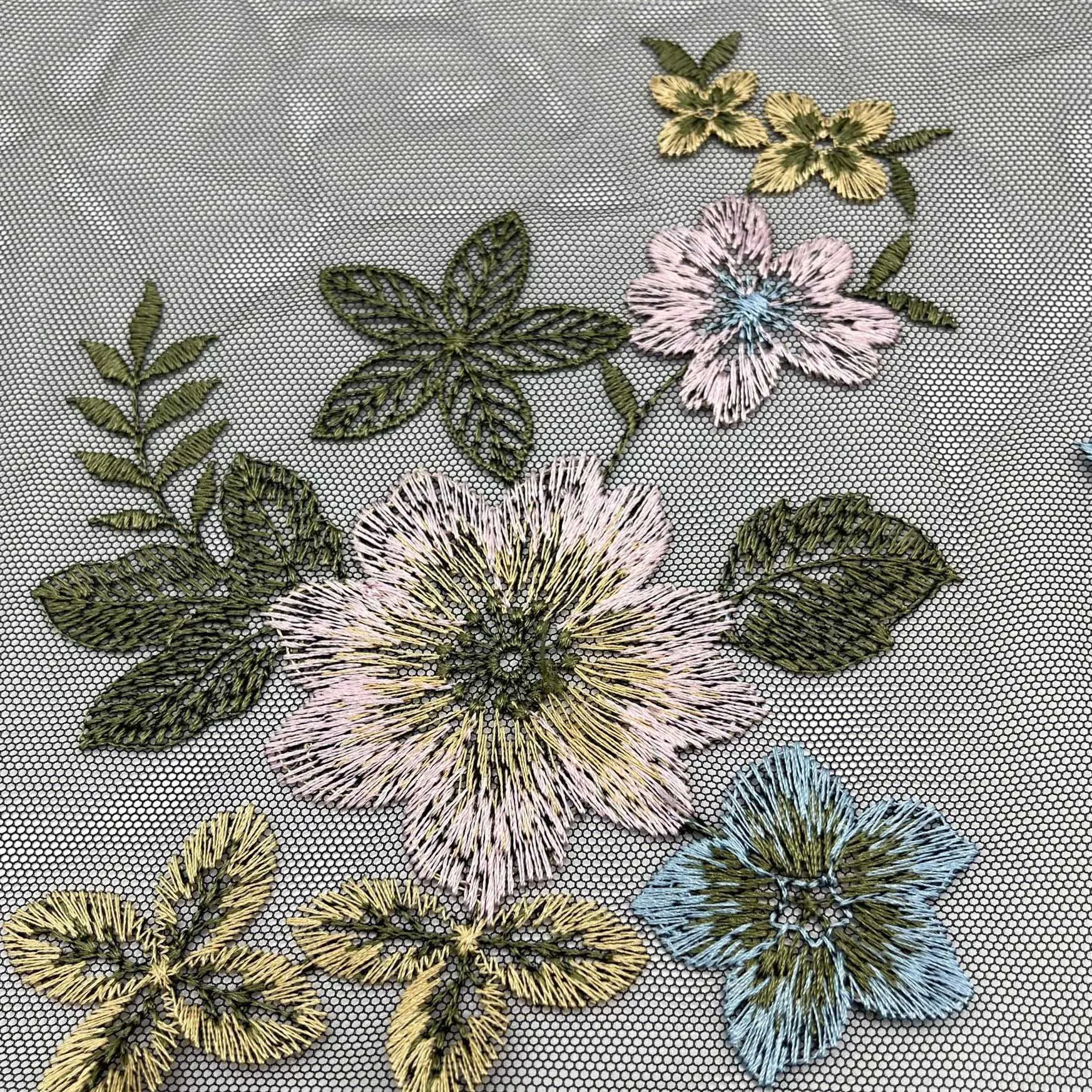 Elegant soft tulle embroidery fabric lace for dress