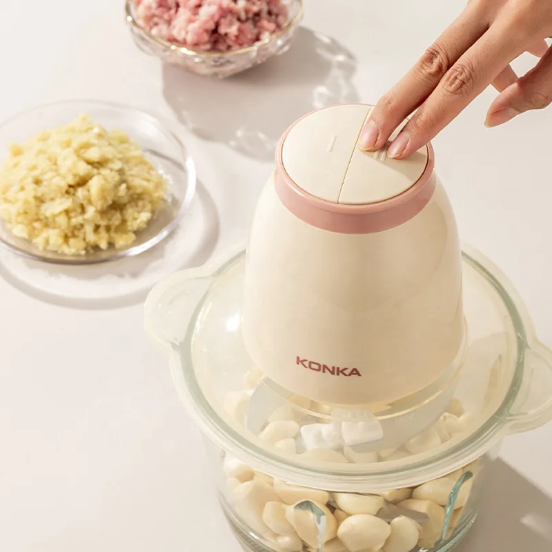 2L Electric Meat Grinder Stainless Steel Knife Electric Chopper Automatic Mincing Food Processor For Household