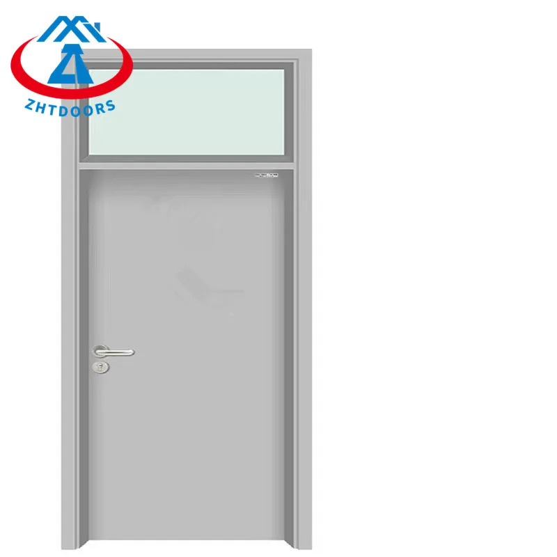 ZHTDOORS доступная цена стандартная противопожарная теплоизоляционная дверь 90 минут с проводным стеклом