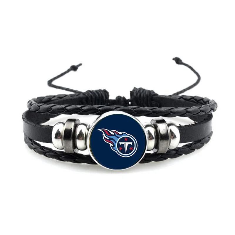 American football Leather Bracelet Retro 32 style rugby team logo 49ers CHIEFS Bracelet Pendant for gift