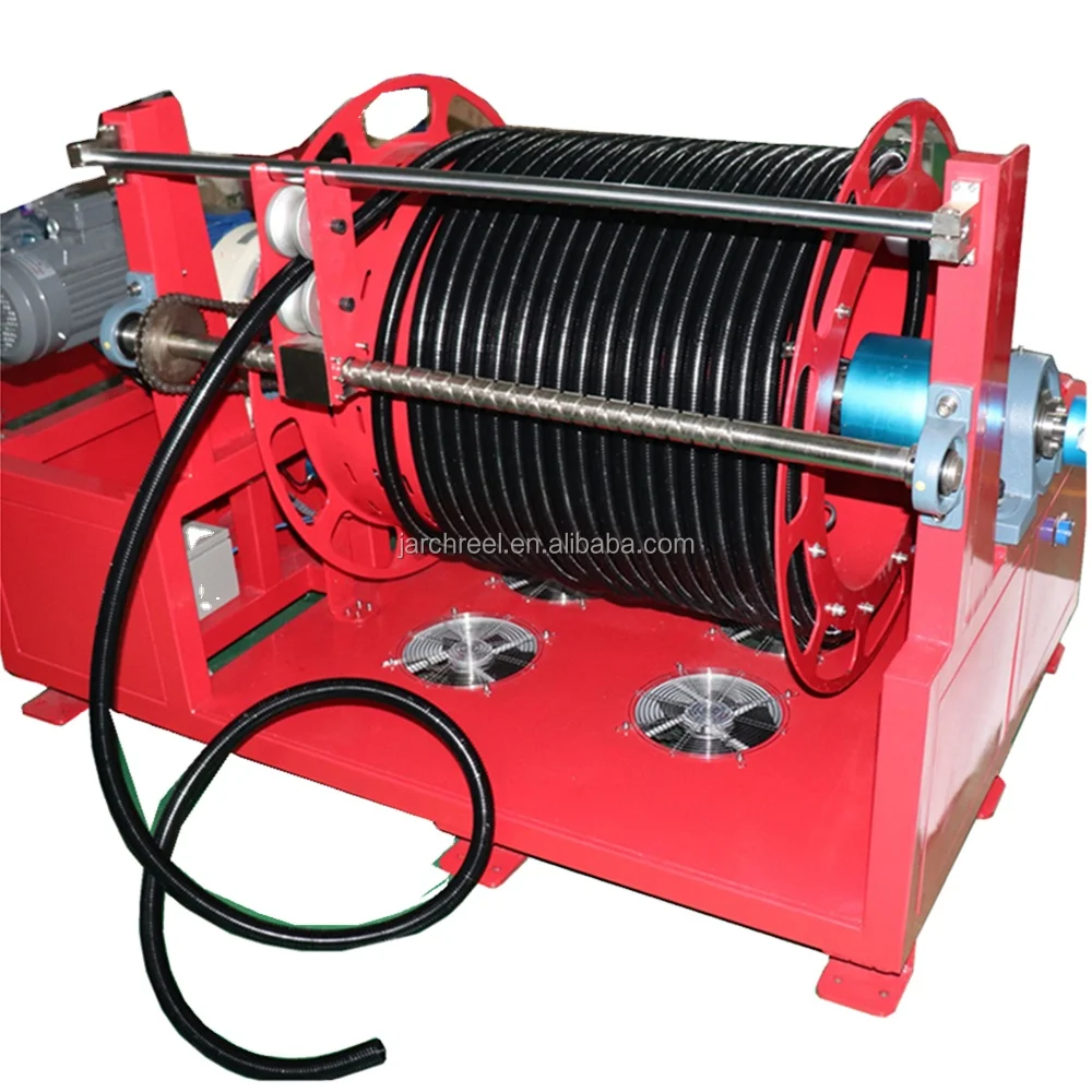 Rotating transmit optical slip ring cable drum Automatic cable reel electric motor driven reel for towing winch