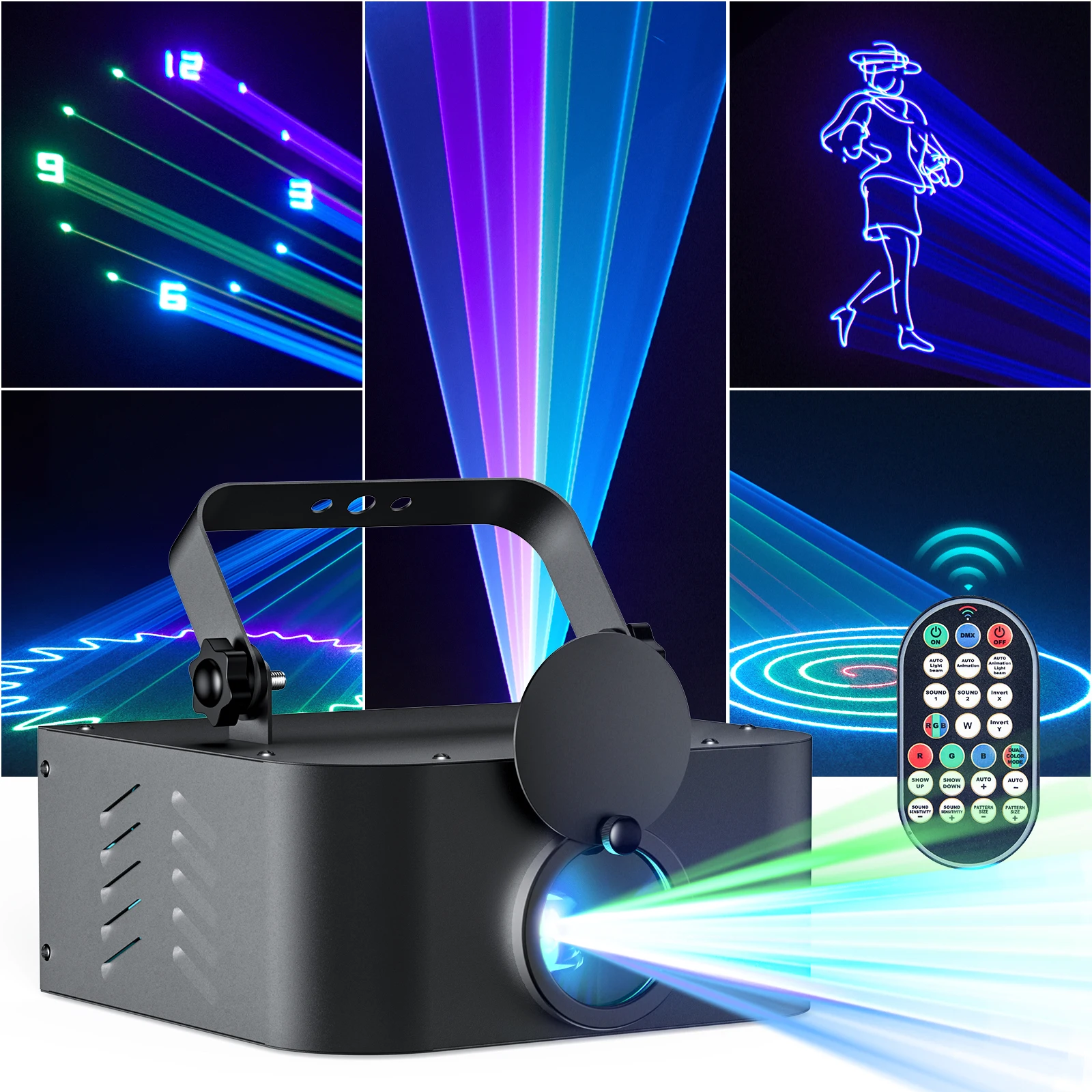 U`King Animation Beam Projection Rgb Laser Lights Stage Lighting With Remote DMX Control For Dj Club Party Show Laser Lights