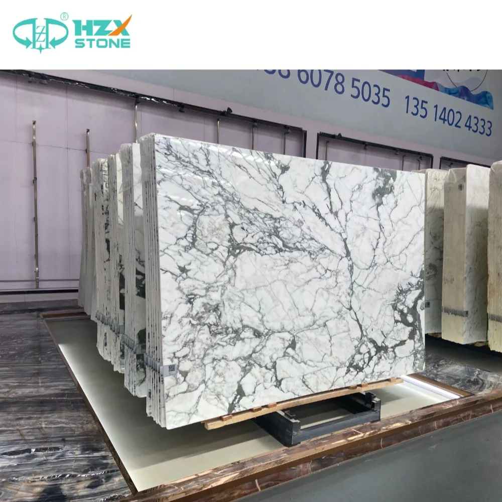 Лидер продаж белая и черная мраморная плита HZX итальянские камни Vagli Calacatta лидер с решениями графического дизайна