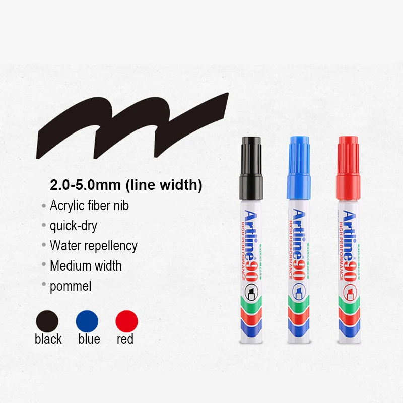 Artline Flat-Tip Oil Based Large Capacity Waterproof Quick-rying non-fading permanent marker