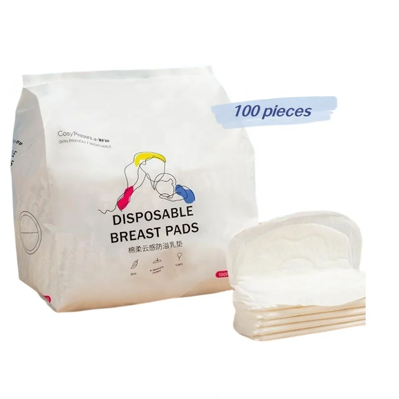 Factory wholesale price ultra thin soft nursing pad breastfeeding pad Disposable breast feed pad with adhesive tape and spandex