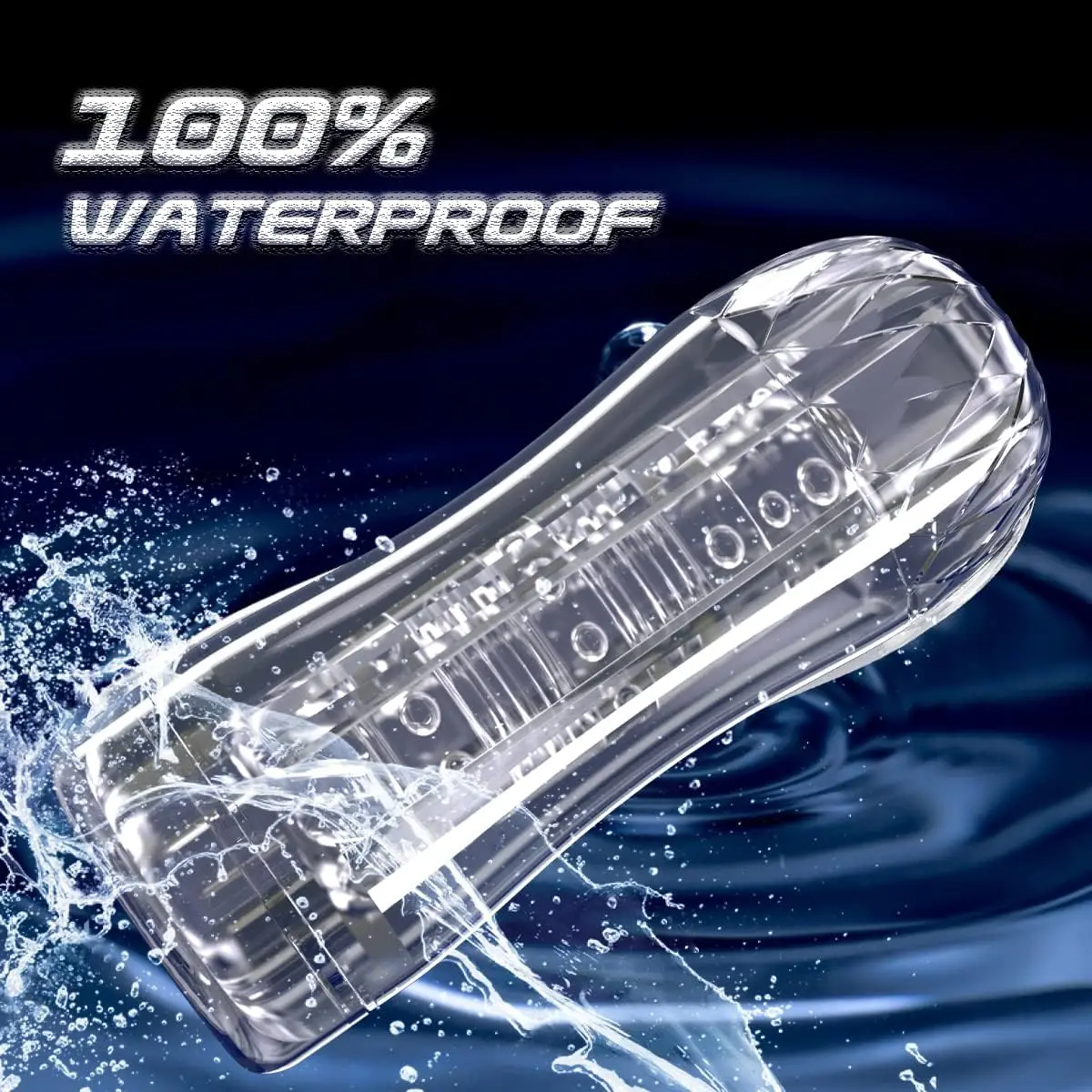 Manual Sucking Extrusion Male TPE Masturbators, Portable Transparent Pocket Pussy Stroker with Vagina Textured