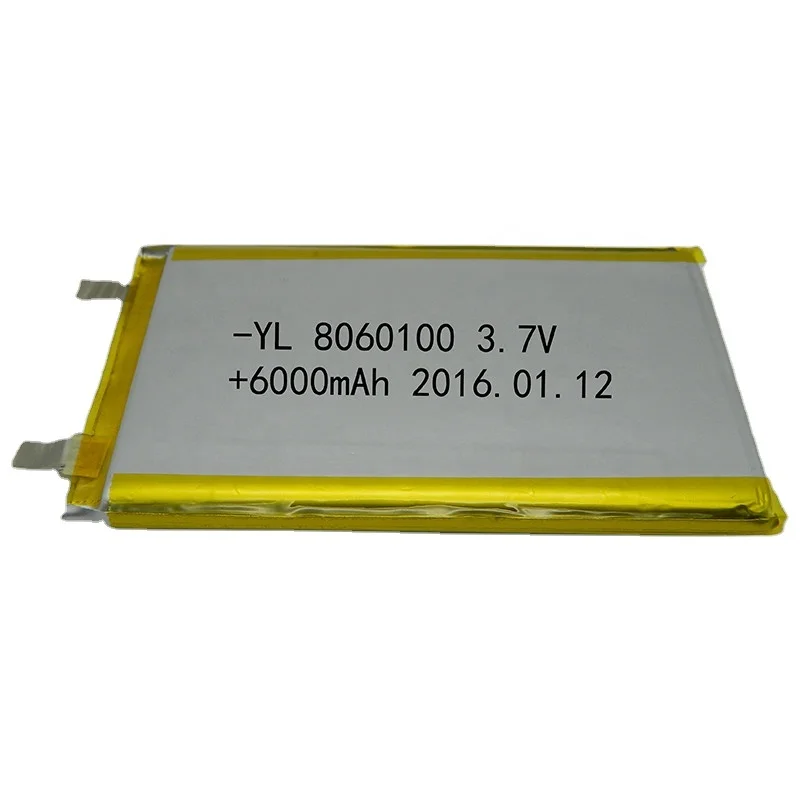 Battery manufactures lipo battery 3.7V 8060100 6000mAh rechargeable lithium polymer battery