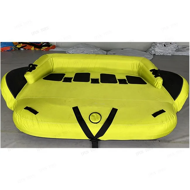 4-Person Aqua Inflatable Towable Rolling Donut Tube Ski Boat for Water Games Pool Accessories