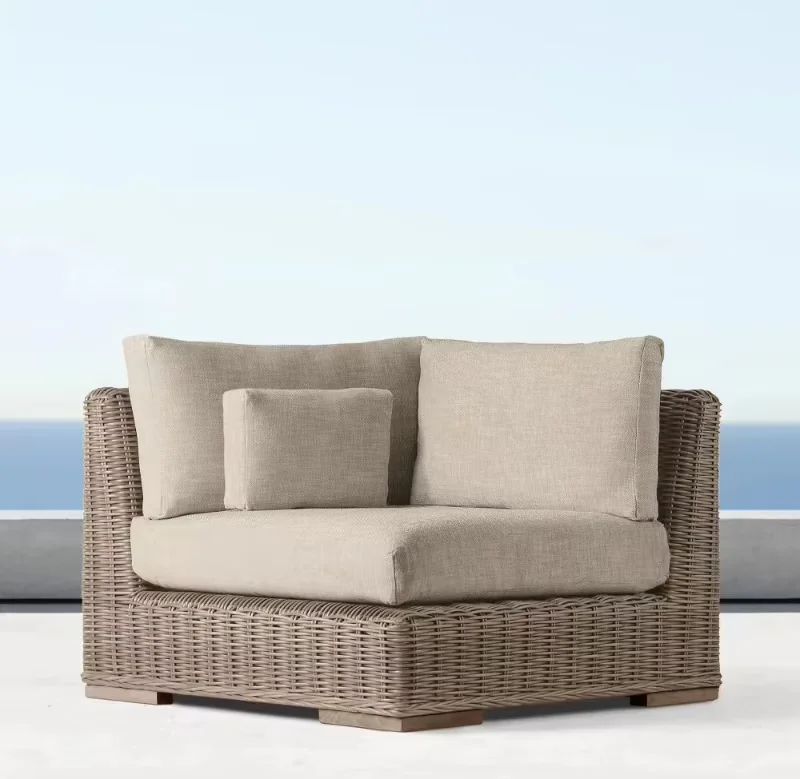 Modern Outdoor Villa Hotel Balcony Rattan Sofa Outdoor Garden Courtyard Terrace Sofa Set Furniture