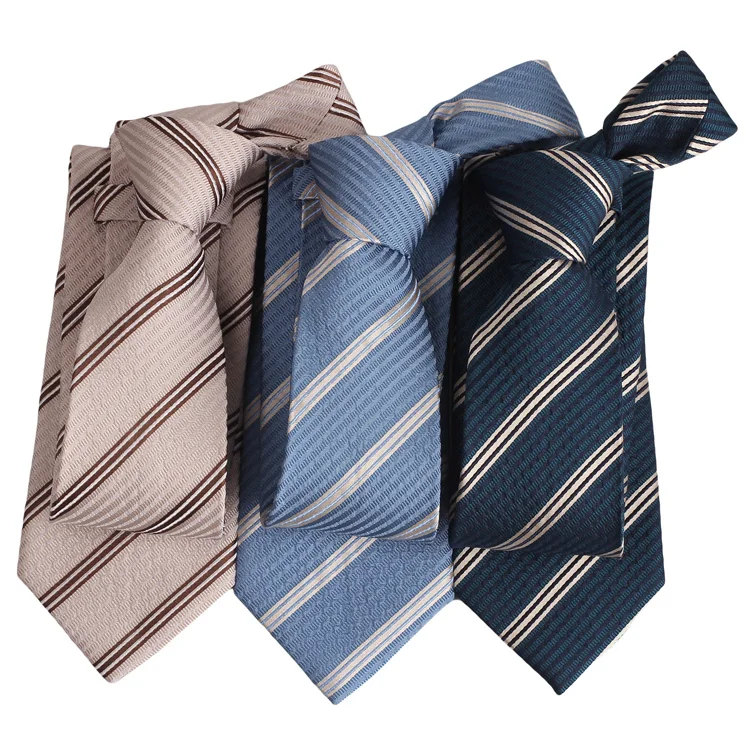 Seersucker Custom Logo Premium Necktie Luxury Silk Woven Jacquard Branded Tie For Mens 100% Silk Suit Accessories