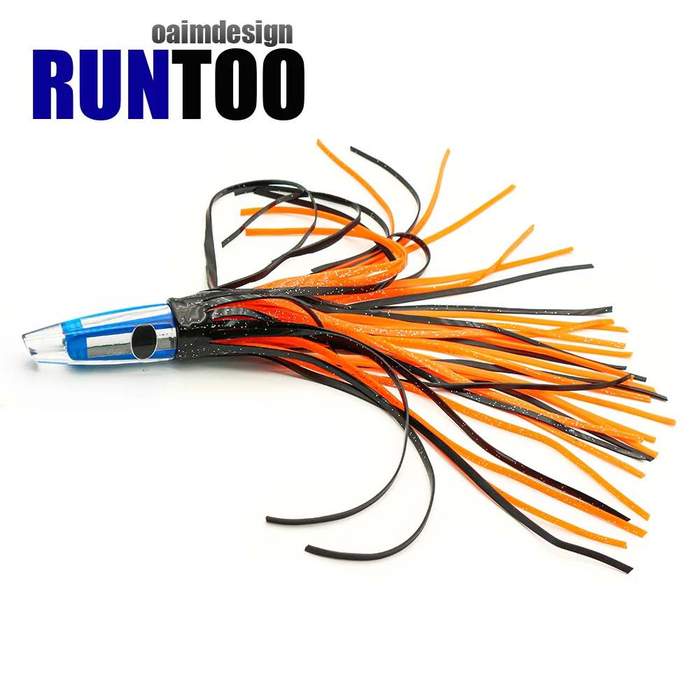 Runtoo OEM Saltwater Trolling Fishing Lure Multi-colored Resin Head Squid Octopus Skirts Marlin Tuna Sea Fishing Tackle Manufact