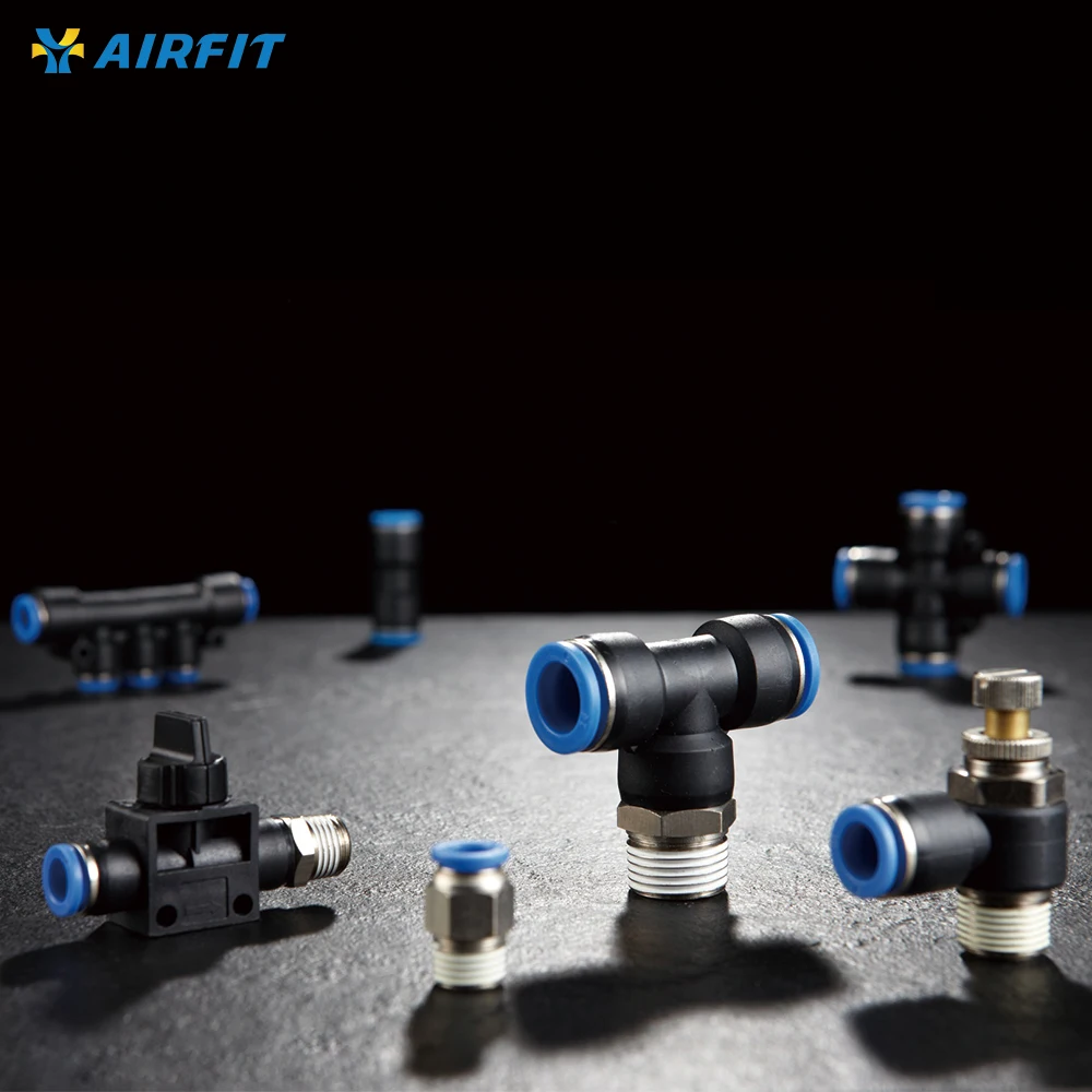 Airfit OEM & ODM пневматический Фиттинг pu трубка тормоз пневматические пластиковые one touch фитинги