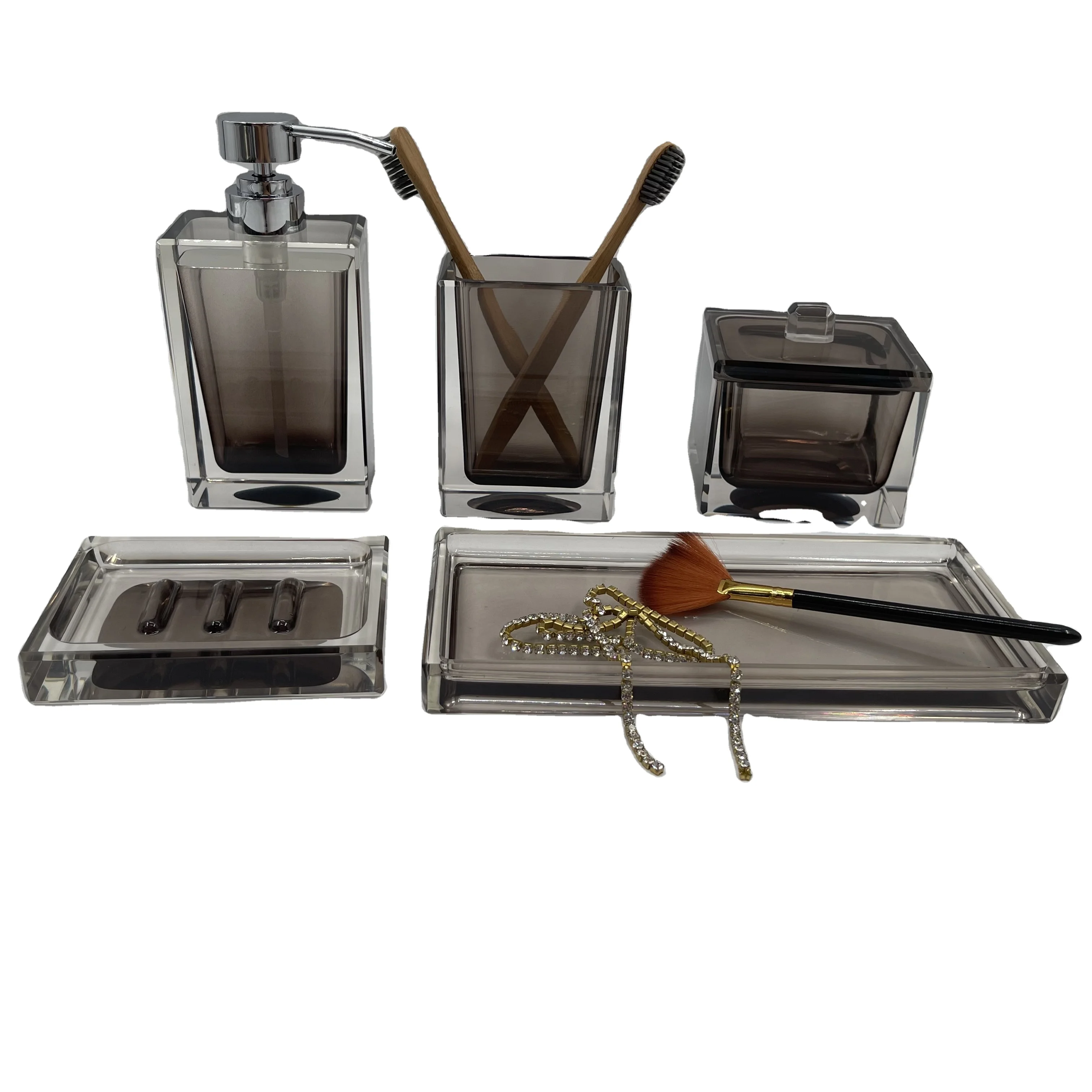 Amazon Hot Selling Bathroom Accessories sets tooth paste dispenser