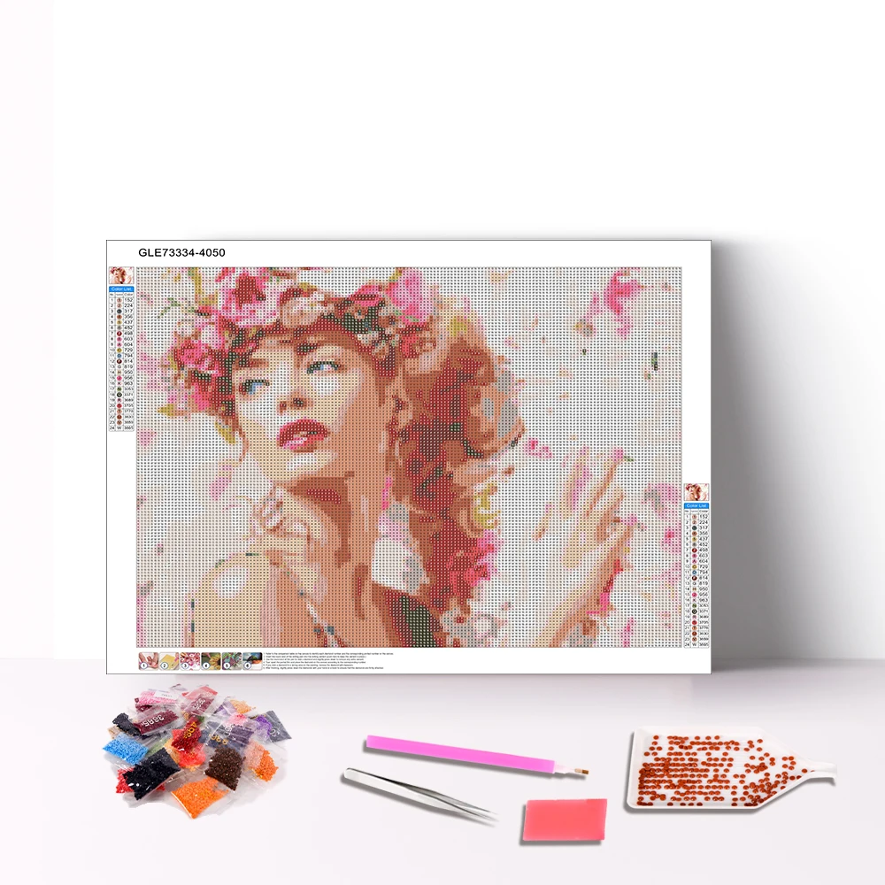 Beautiful Girl Customized 5D Diamond Painting Kits Art Picture Round Full Drill Diamond Painting Kits For Home Decor