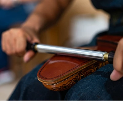 Leather Craft Shoemaker Cobbler Shoe Sole Press Flat Flatten Roll Out Rolling Rod Tool with Wood Handle