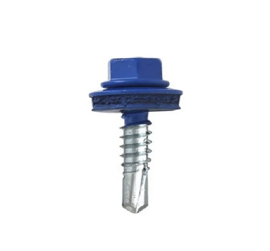 DIN7504K Self drilling screw manufacturer BLUE COLOR HEAD RAL Hex Washer Head Self-Drilling screws with EPDM Washer