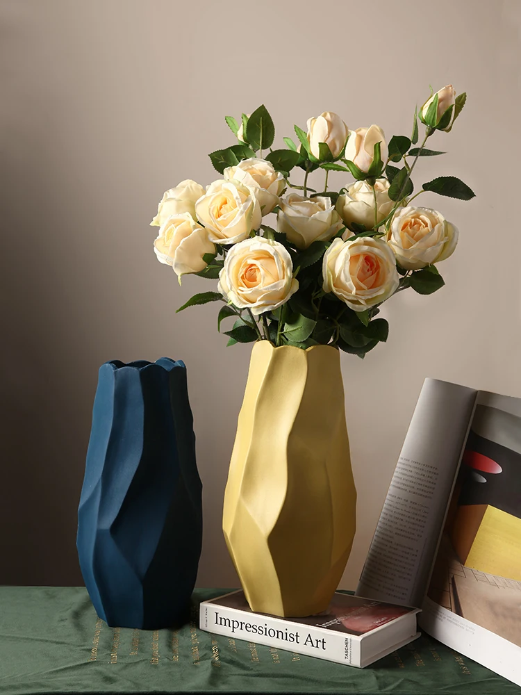 Irregular shape four-color vase home decoration ornaments ceramic vase modern decoration Nordic style home