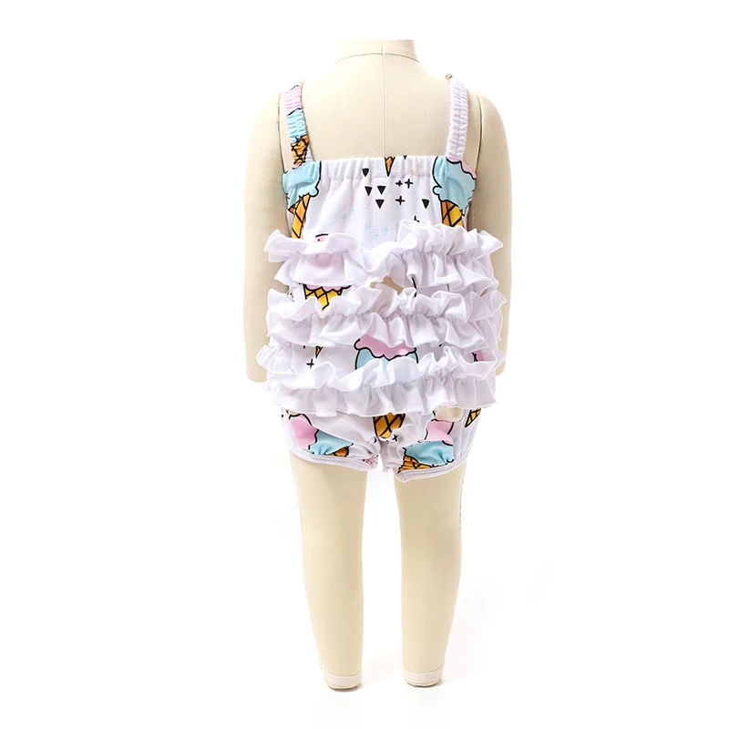  Лидер продаж детское платье с рисунком полной дизайнерский кружевной гофрированный воротник комбинезон вокруг одежда оптовая продажа ребенка Onesie