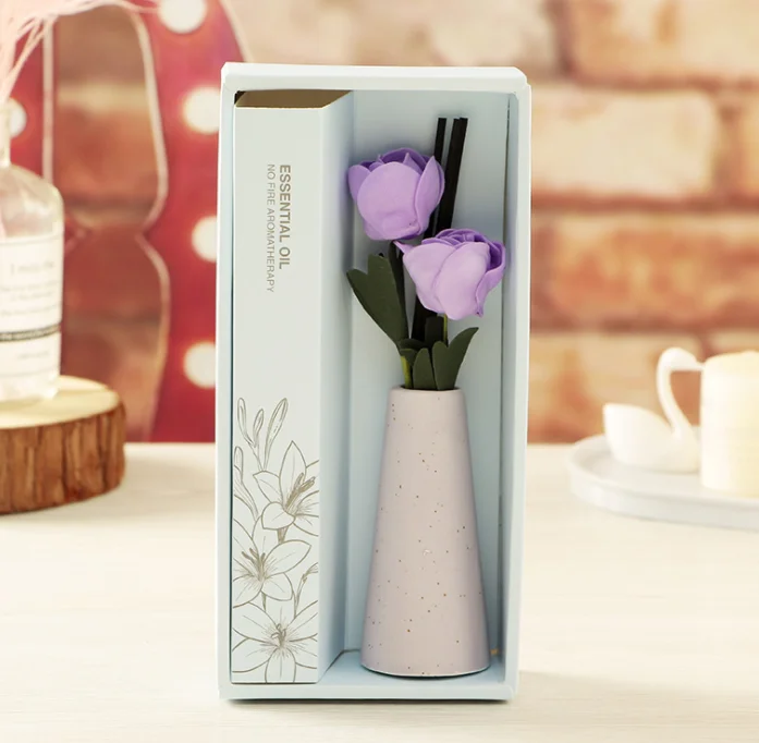 Elegant ceramic sticky vase small blue porcelain vase