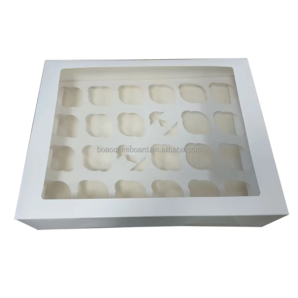With Logo Printing Supplier Cake Packaging Boxes White Transparent Cardboard Cake box