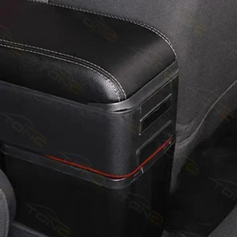 TONC Custom Fit ABS Armrest Box for Nissan March with Stylish Design, Dual Storage Compartments,and Convenient USB Charging Port