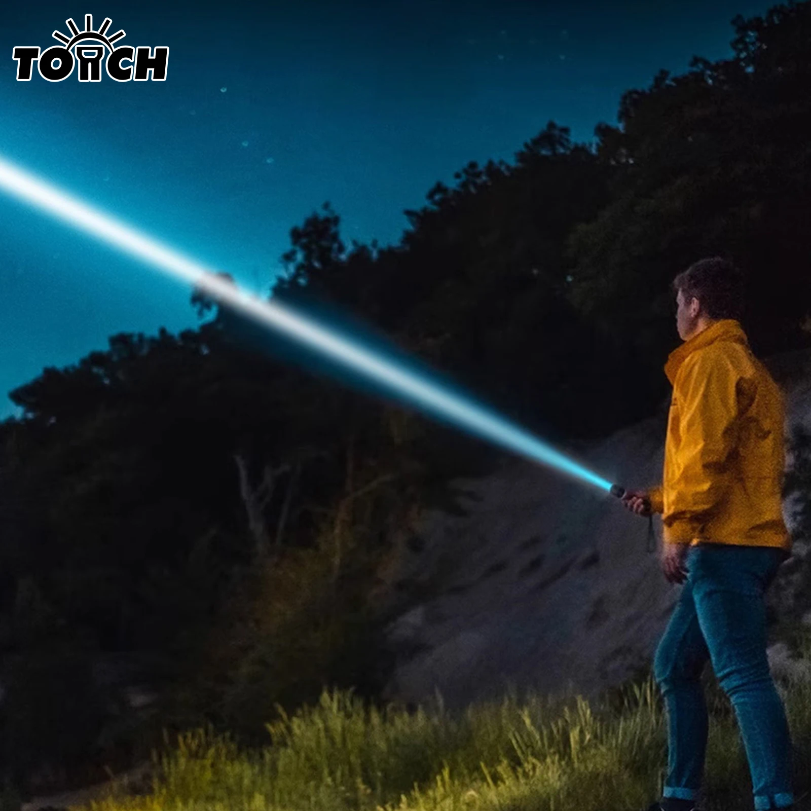 Flashlights and Torches High Brightness White Laser Red SMD Side Light Scalable Zoom Waterproof LED Tactical Flashlight