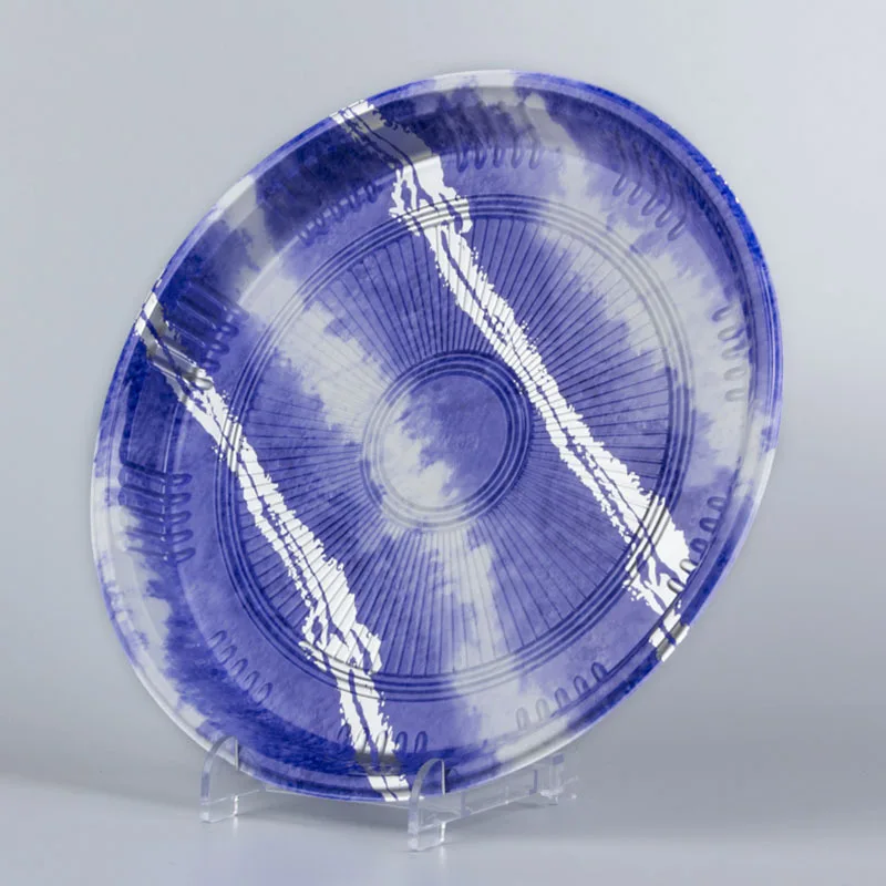 Big Round japanese disposable takeaway tray large fast food plastic circle platter container party sushi trays with lid