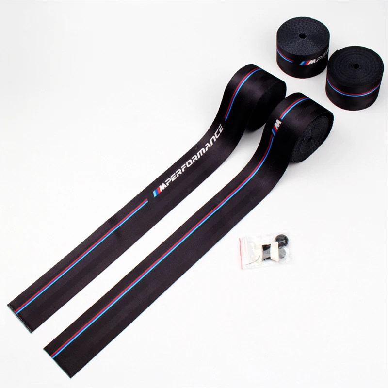 Custom m performance 4.8cm width 3 point modified auto parts interior accessories racing sports car colored seat belts for bmw