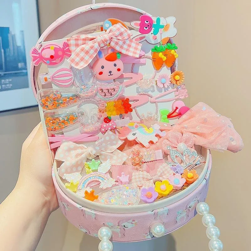 Mylulu Children Cute Candy Color Kids Hair Accessories Gift Box Hair Ties Set Lovely Rubber Bands Girls Hair Accessories