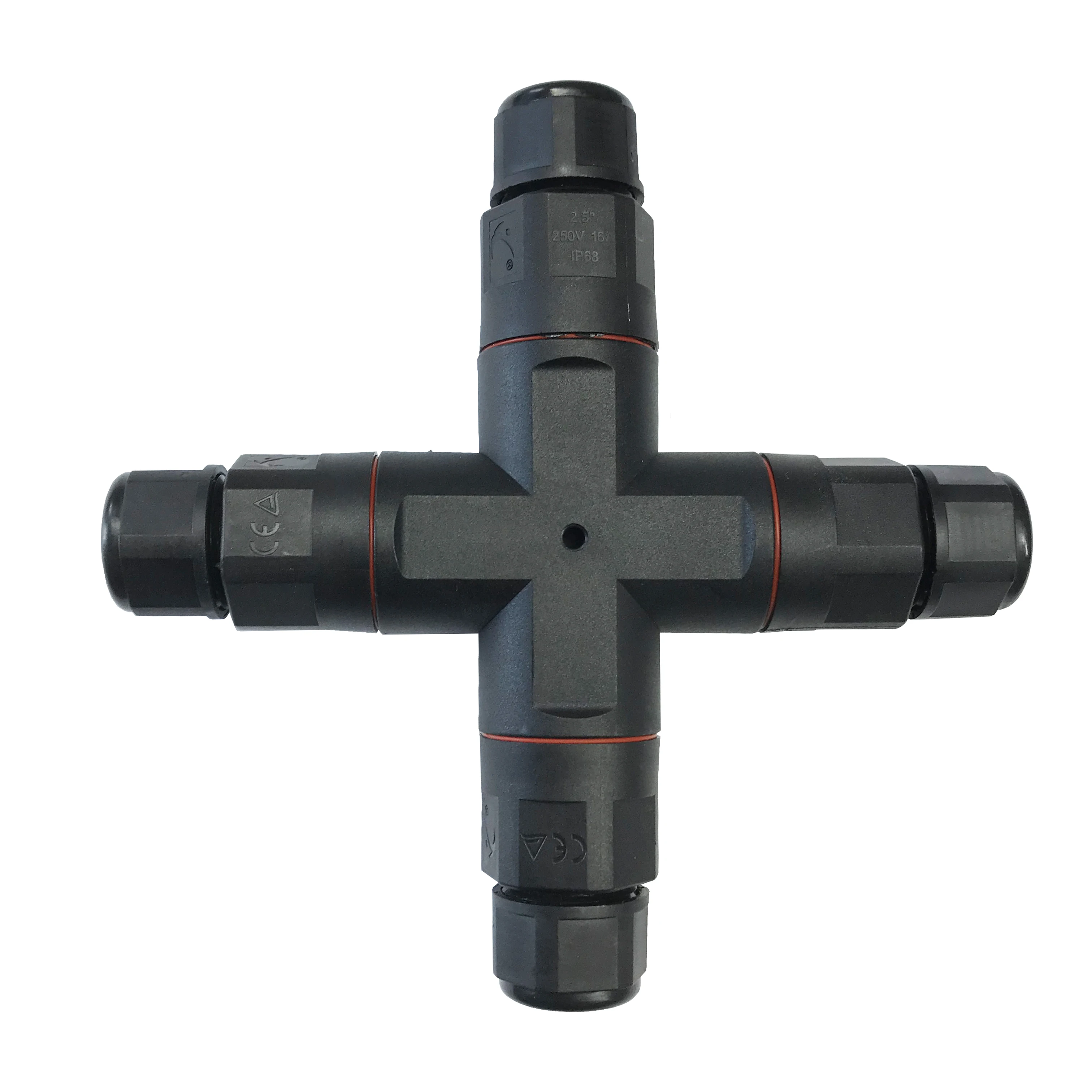 Black X-Shape Outdoor Quick 3pin IP68 Waterproof Connector Conector Impermeable Plastic Cable Connector LED Underwater