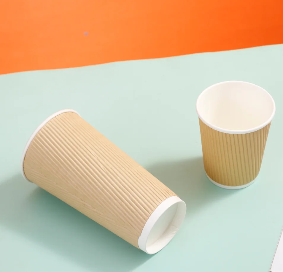 Wholesale Recyclable Thickened Take Away Beverage Juice Party Disposable Paper Paper Cups for Hot Drinks