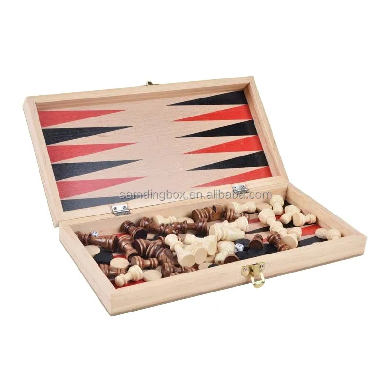 Samding Chess Board Wooden Magnetic Chess Board Custom Checker Board Set