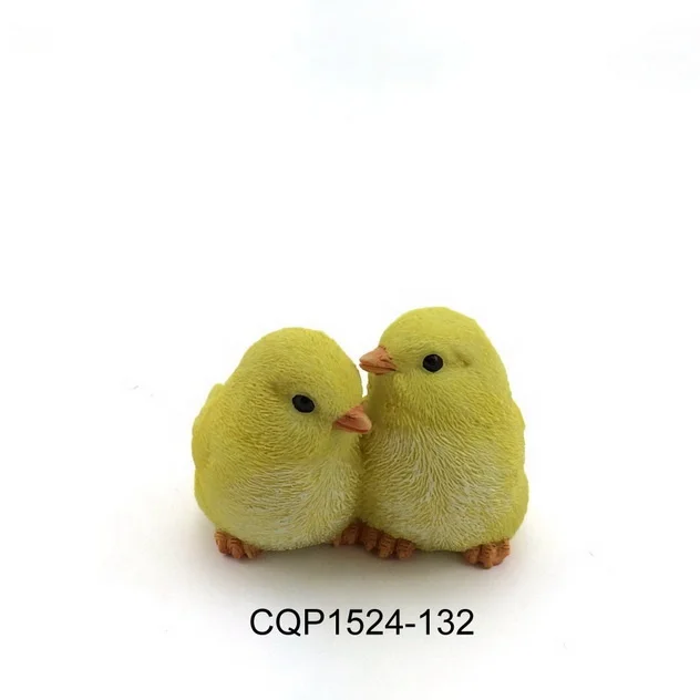 Spring Fairy Garden Miniature Set of Yellow Resin Chicken 2.36 inch