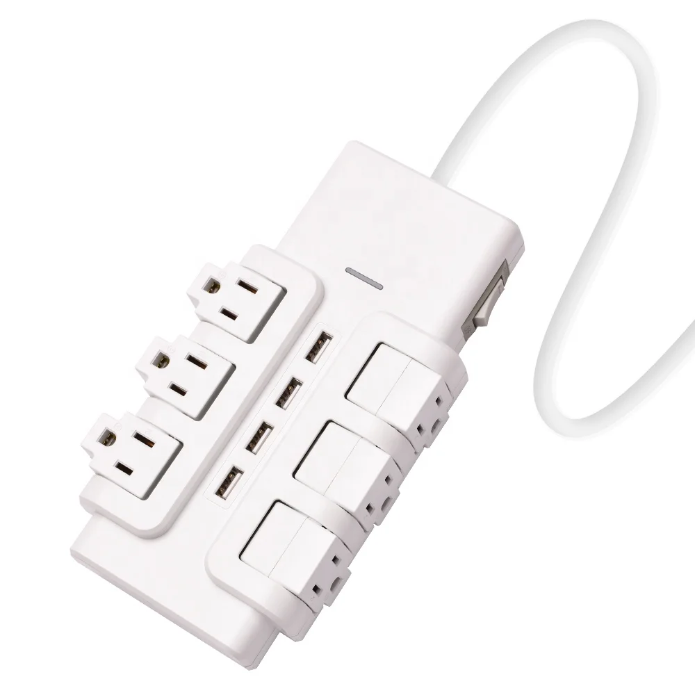 us 6 outlets power strip extension socket usb port with 4 usb