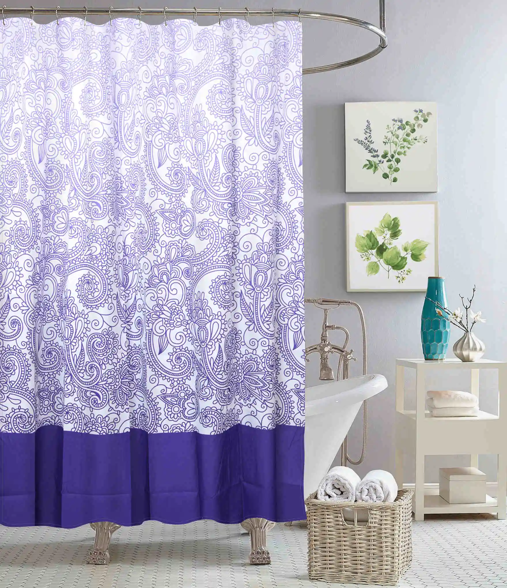 Novelty Designed 3D Solid Peva Material Shower Curtain Set Waterproof Bathroom Set Made of Polyester