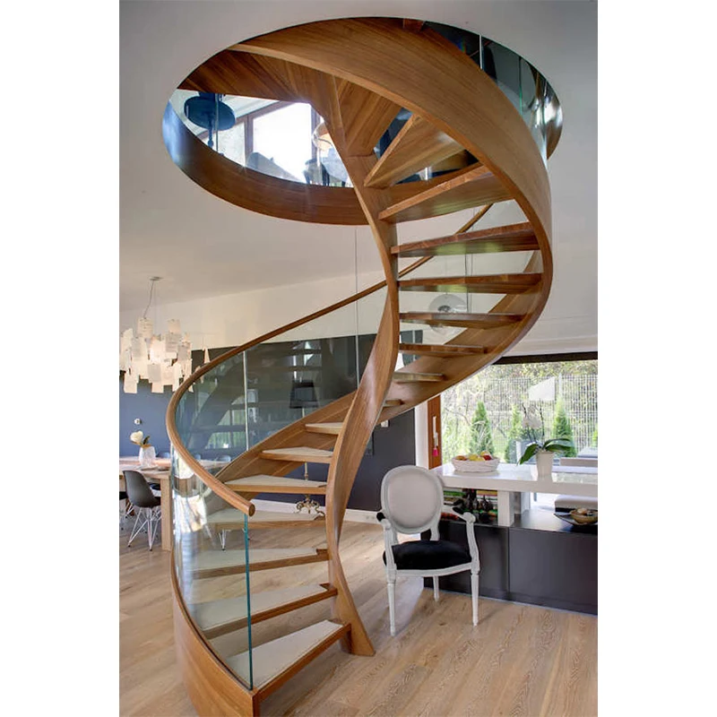 Hot selling good quality custom spiral staircase with glass railing design