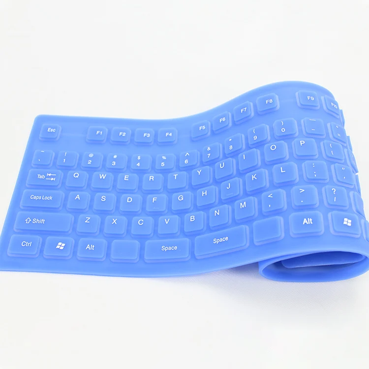 silicone keyboard 109 wired usb washable waterproof and dustproof flexible silicone keyboard for pc/desktop